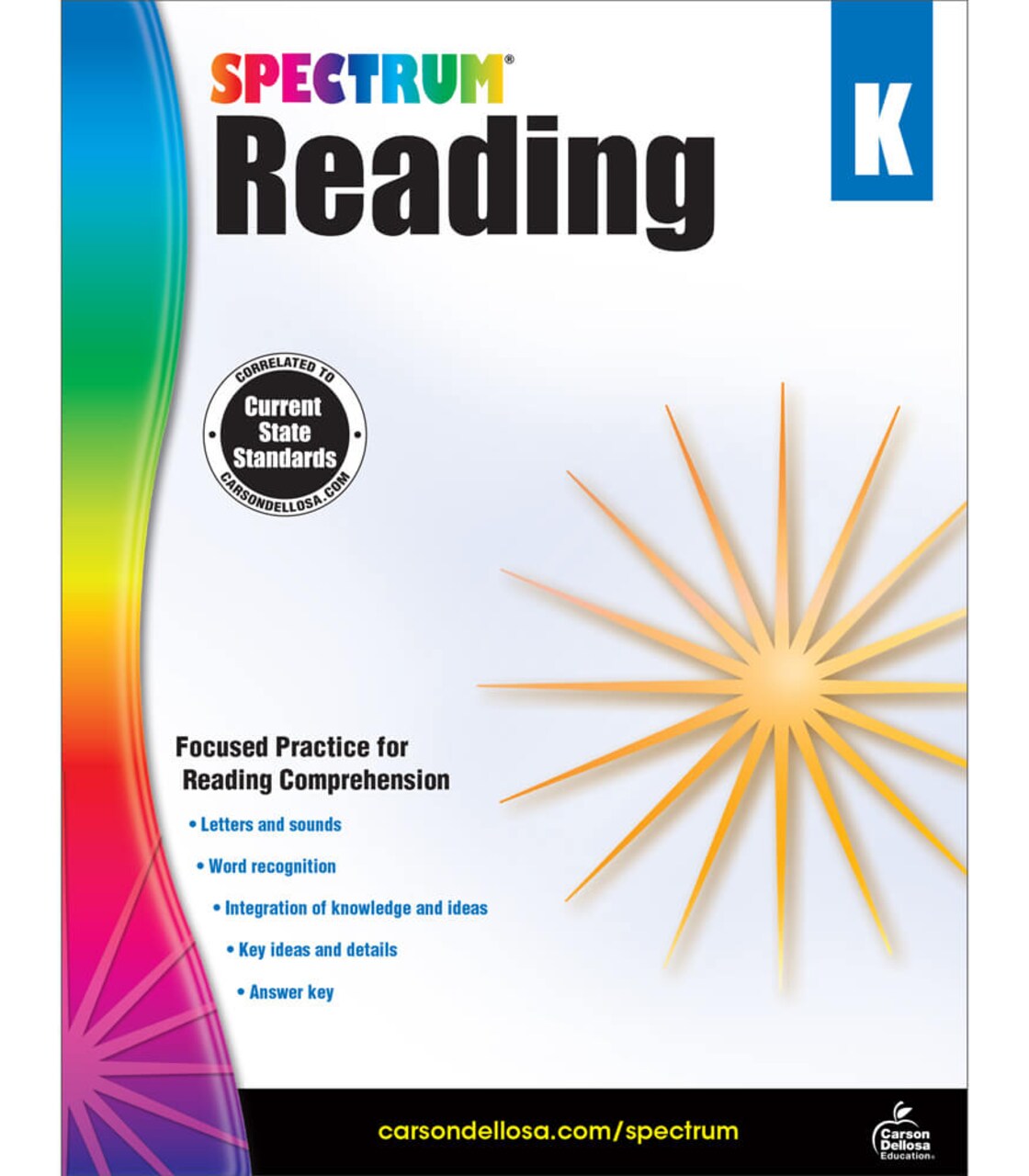 Spectrum Reading Comprehension Kindergarten Workbooks, Activity Book Age 5-6 With Passages, Phonics, Letters and Sounds, Sight Words, and More, Classroom or Homeschool Curriculum